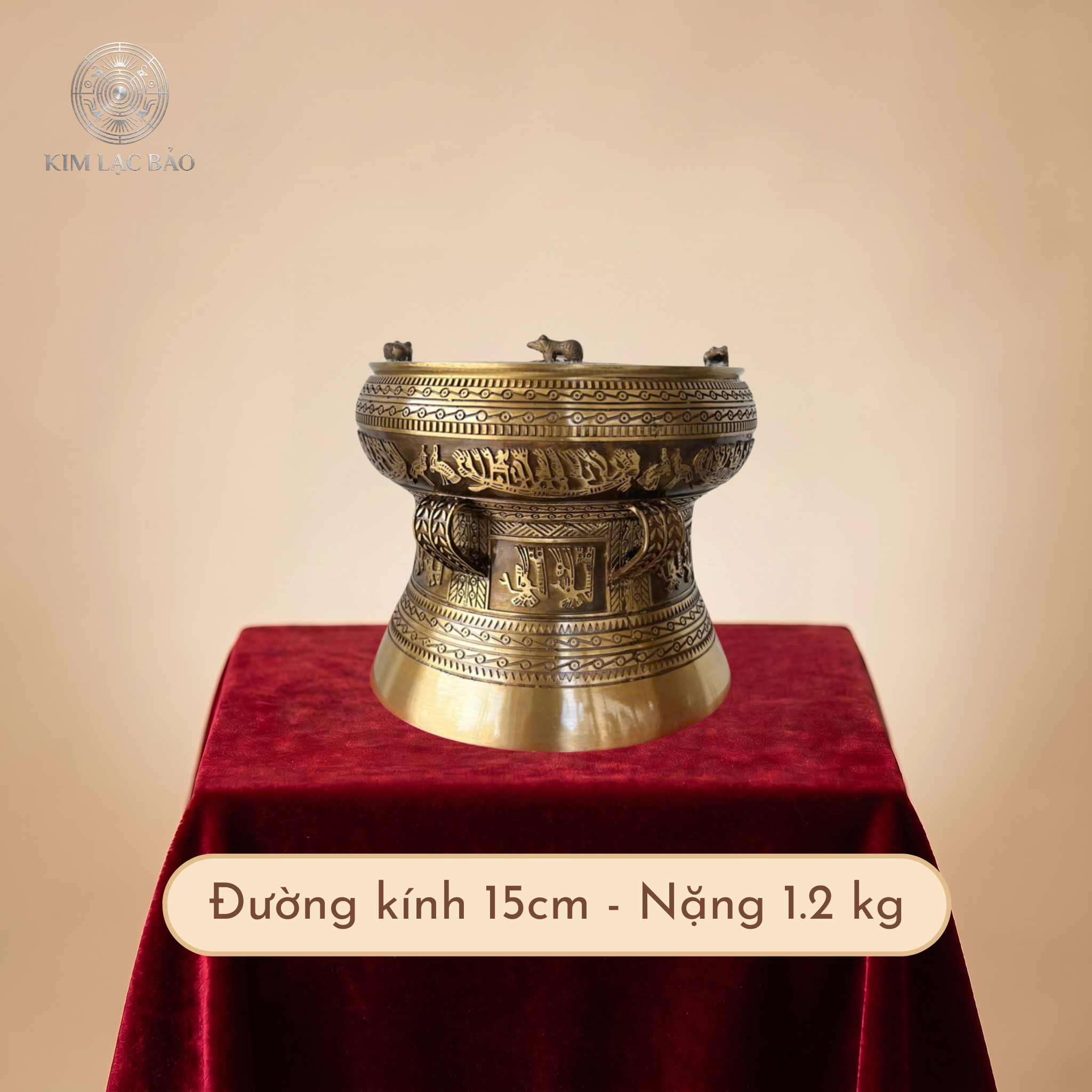 Quả trống đồng lưu niệm 15 cm