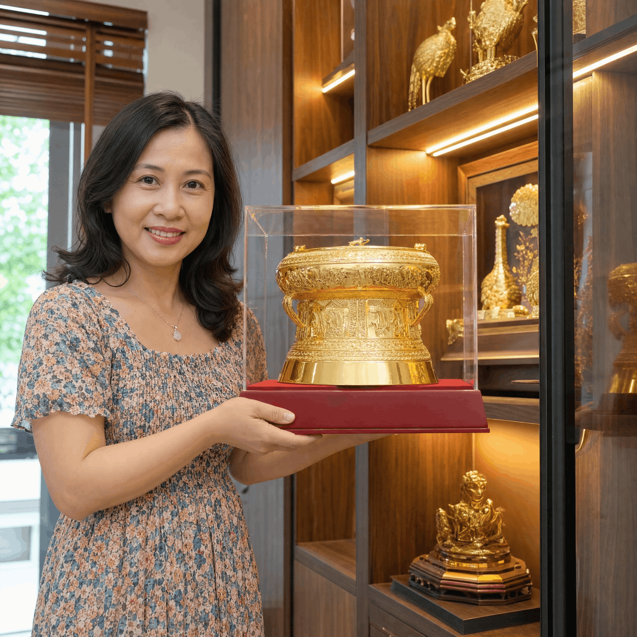 Quả trống đồng lưu niệm 30 cm
