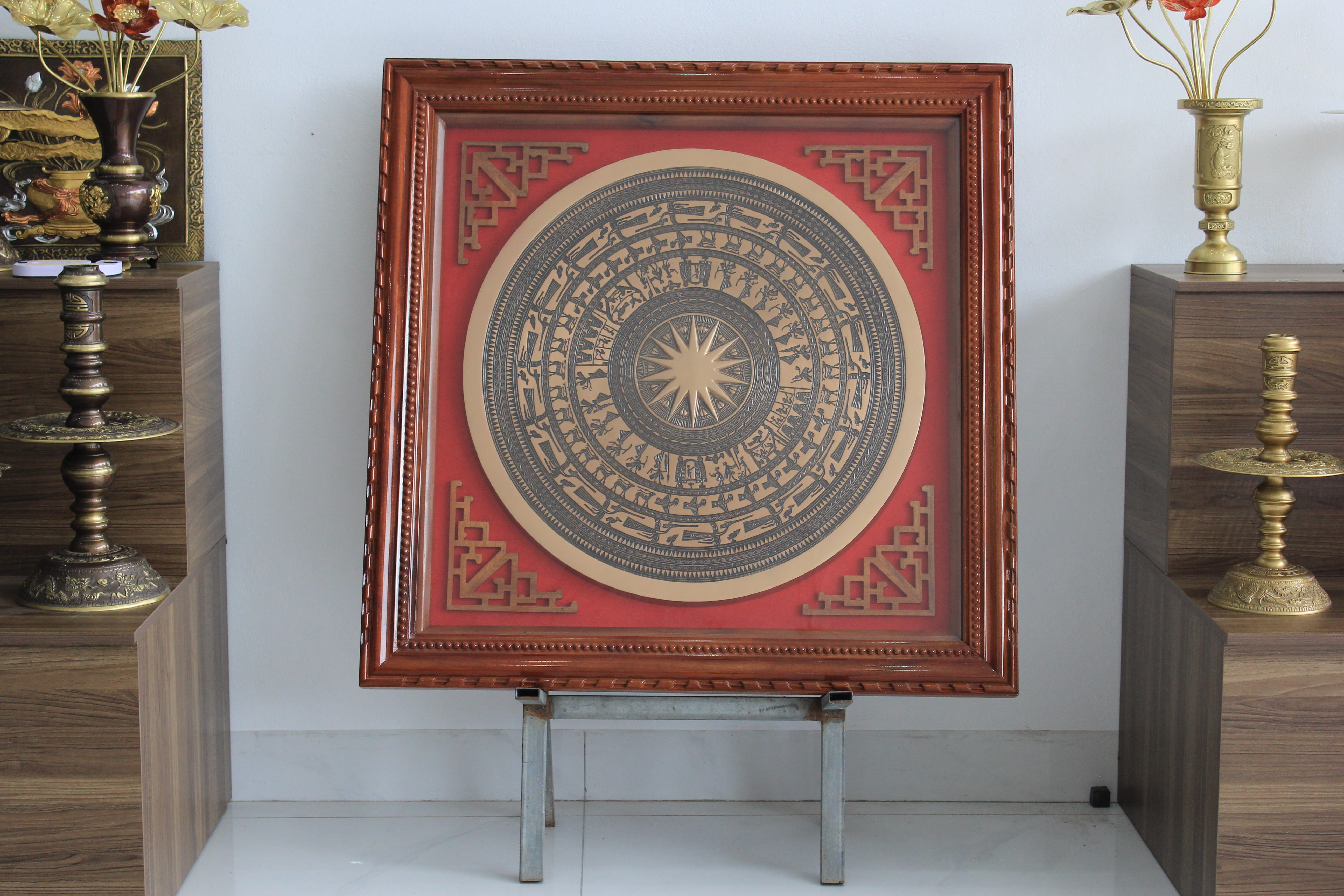 Tranh mặt trống đồng đường kính 60cm